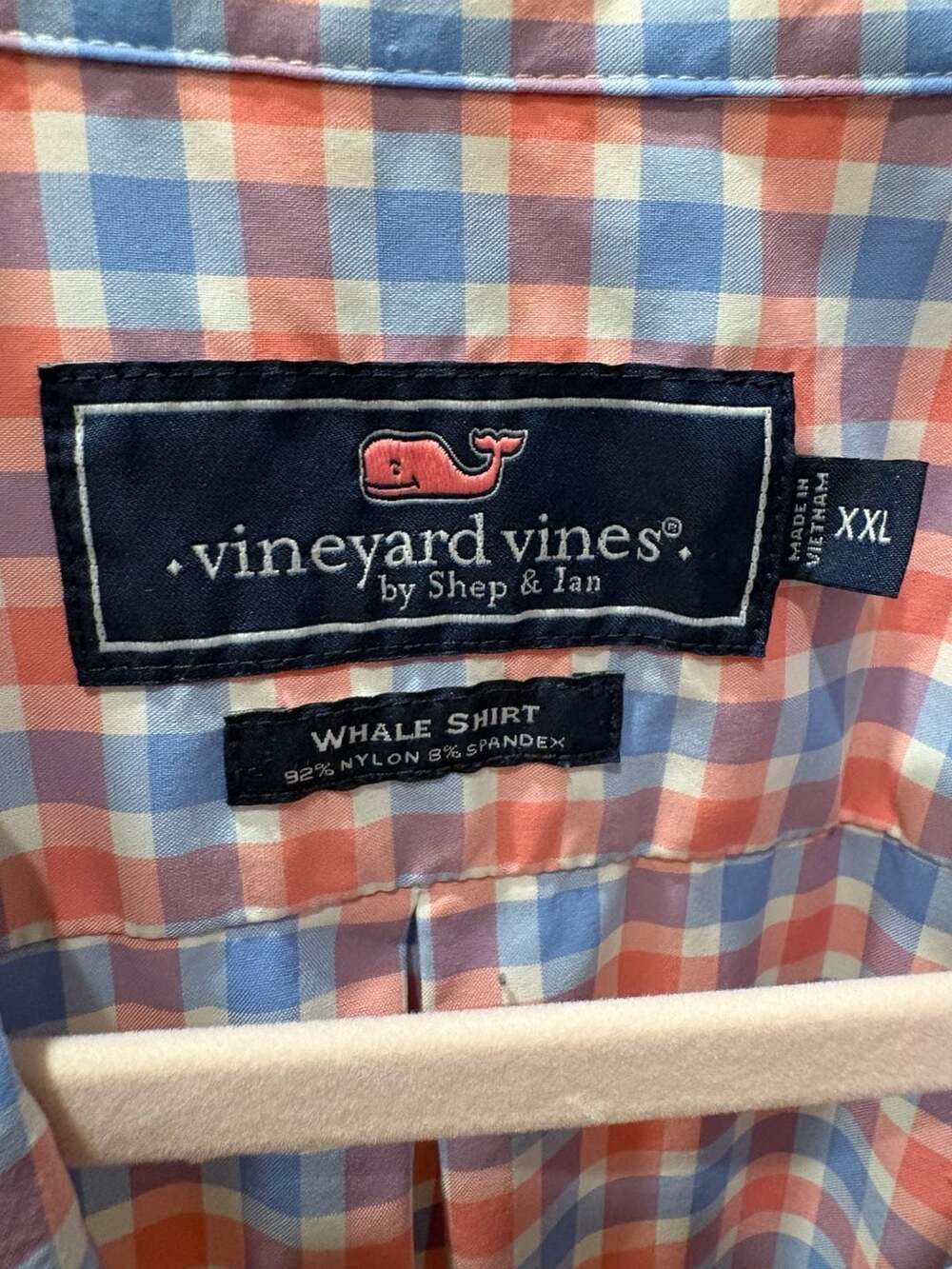 Vineyard Vines Men's Whale Shirt Long Sleeve Button Down Plaid XXL